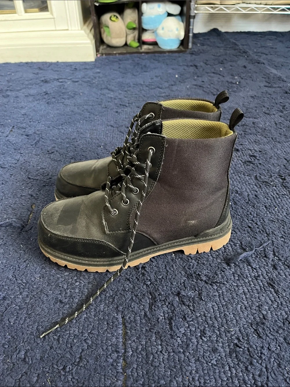 wonder nation Black and Tan Kids Lace-Up Boots
